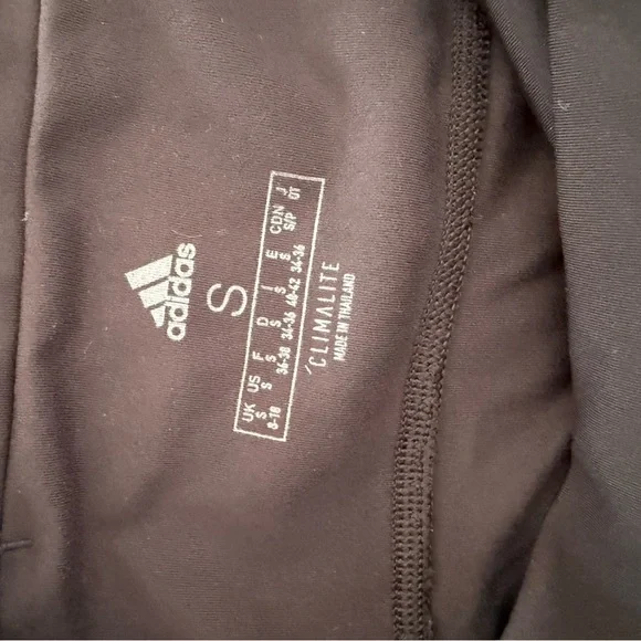 Adidas Leggings in Black and Teal with White Accents - Picture 4 of 5